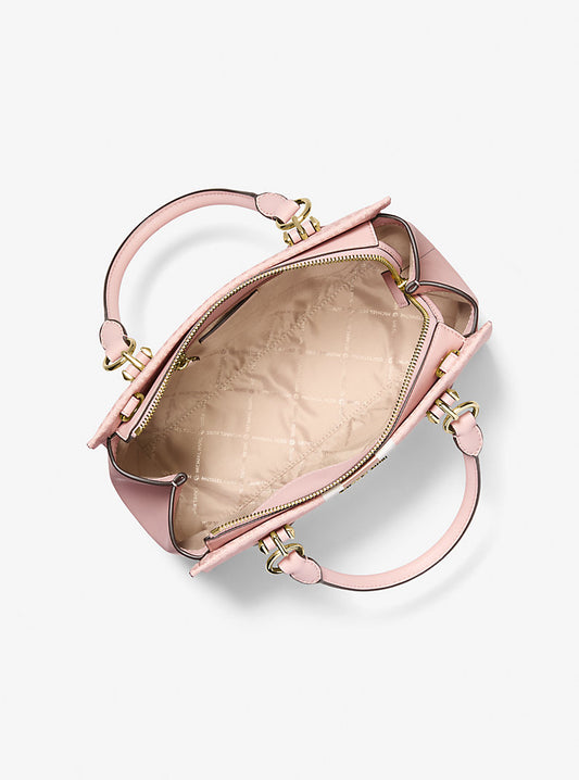Michael Kors Marilyn Medium Sig Logo Satchel Powder Blush