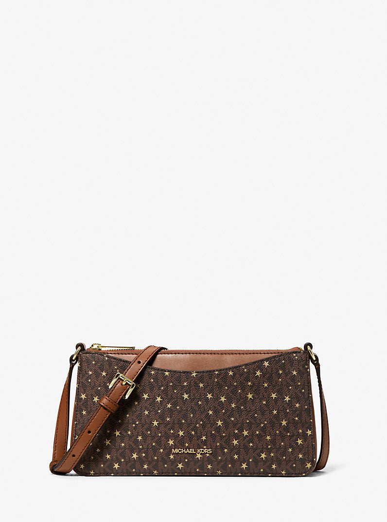 Michael Kors Arden Medium Printed Signature Logo Crossbody Brown
