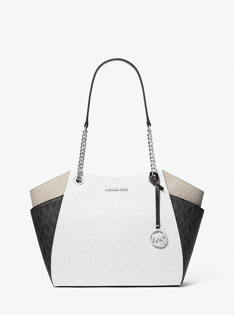 Michael Kors Jet Set Large Color Block Sig Logo Shoulder OPWHT Multi