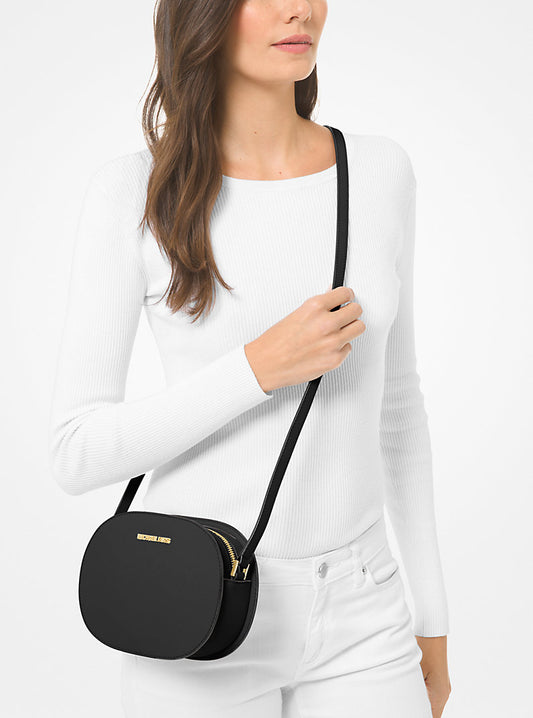 Michael Kors Jet Set Travel Medium Saffiano Leather Crossbody Black